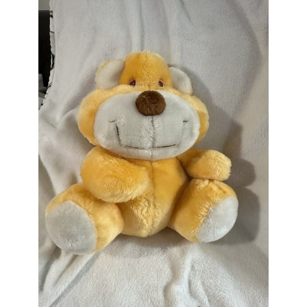 Vintage Teddy Bear Plush Big Face Smile Walmart 12” Stuffed Animal‎ Orange